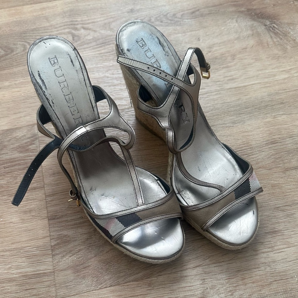 Burberry Signature Plaid Espadrille Wedges